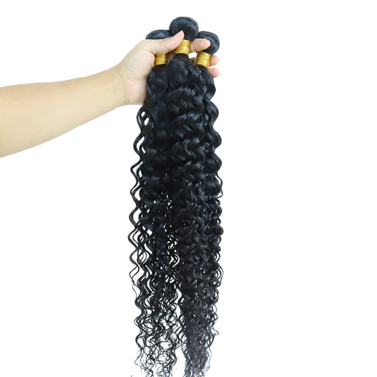 3 Bundles 10A natural water wave Raw Hair Extension Bundle